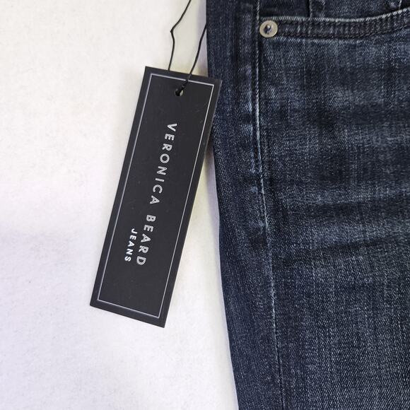 Veronica Beard Women 24 Carly 11" Kick Flare Jean Dark Wash Blue Modern Designer - Picture 12 of 16